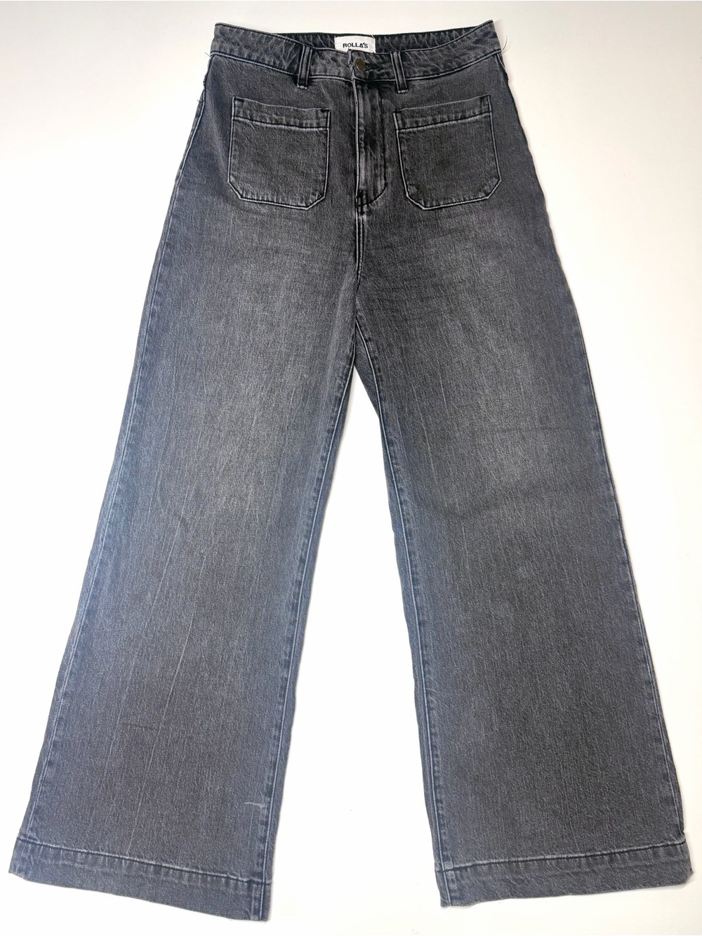 Rolla’s Women’s Wide Leg High-Rise Jeans in Washed Black Size- 28